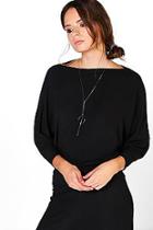 Boohoo Saskia Rib Batwing Sweat