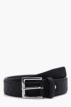 Boohoo Black Belt With Pin Punched Pattern