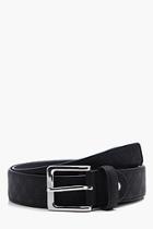 Boohoo Black Belt With Pin Punched Pattern