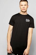 Boohoo Longline 'hate' T Shirt Side Zips Black