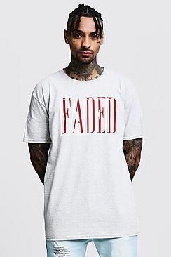 Boohoo Oversized Faded Slogan Print Tee
