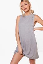 Boohoo High Neck Lounge Dress Grey