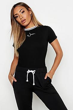 Boohoo Trim Detail Woman Embroidered T-shirt