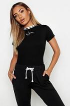 Boohoo Trim Detail Woman Embroidered T-shirt