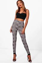 Boohoo Stacey Dogtooth Check Basic Jersey Leggings