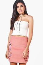 Boohoo Embroidered Cord A Line Skirt