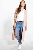 Boohoo Alicia Rib Maxi Duster Stone