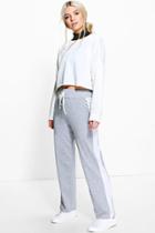 Boohoo Cate Contrast Side Panel Relaxed Joggers Grey