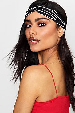 Boohoo Lucy Pinstripe Twist Knot Headband