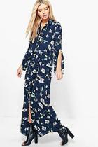 Boohoo Angela Floral Maxi Shirt Dress