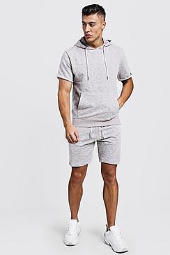 Boohoo Short Sleeve Sweater Side Tape Short Tracksuit