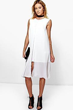 Boohoo Natalie Split Front Midi Dress