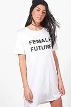 Boohoo Erin Female Future Slogan T-shirt Dress