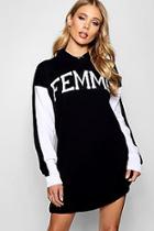 Boohoo Femme Athleisure Sports Knitted Hoody Dress