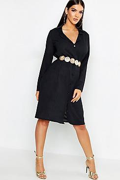 Boohoo Woven Belted Shirt Dress