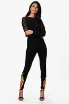 Boohoo Athena Flame Print Leggings