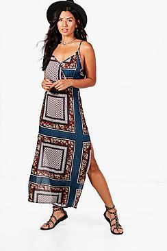 Boohoo Georgia Racer Front Split Side Maxi Dress