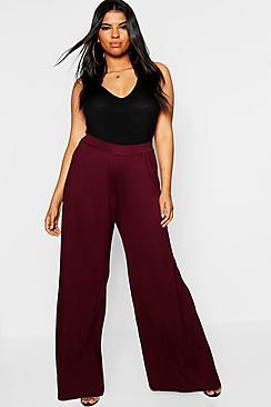 Boohoo Plus Jersey Wide Leg Trouser