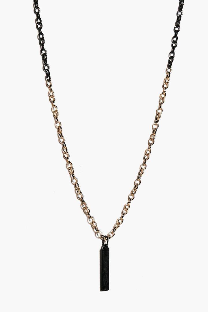 Boohoo Bar Half And Half Pendant Black