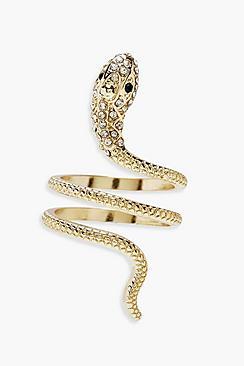 Boohoo Plus Snake Diamante Ring
