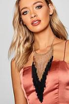 Boohoo Statement Tassel Chain Necklace