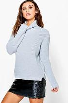 Boohoo Petite Alice Roll Neck Soft Knit Jumper