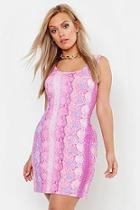 Boohoo Plus Snake Print Mini Dress