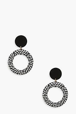 Boohoo Gingham Wrapped Earrings