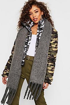 Boohoo Tassel End Woven Scarf