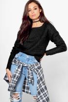 Boohoo Ellie Chunky Jumper Black