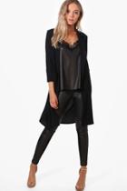 Boohoo Alice Woven Pocket Duster Black
