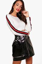 Boohoo Olivia Sports Rib Long Sleeve Crop