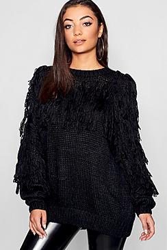 Boohoo Tall Tassel Knit Jumper
