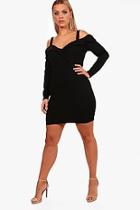 Boohoo Plus Eleanor Cold Shoulder Blazer Dress