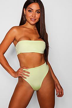 Boohoo High Leg Bandeau Bikini Set