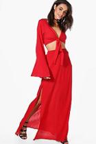 Boohoo Fiona Cheesecloth Crop & Maxi Skirt Co-ord