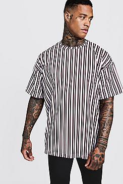 Boohoo Oversized Vertical Neon Stripe T-shirt