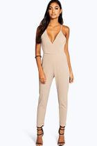 Boohoo Jenna Deep Plunge Jumpsuit