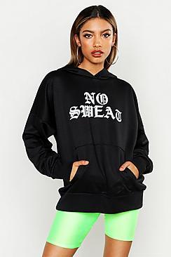 Boohoo Slogan Hooded Oversized Sweat