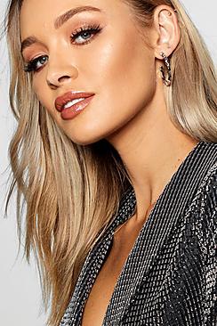 Boohoo Block Texture Hoop Earrings