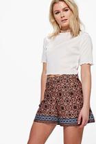 Boohoo Rose Border Print Shorts