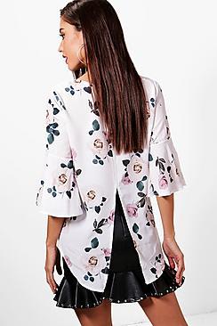 Boohoo Floral Printed Blouse