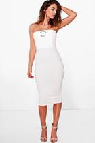 Boohoo Rebecca O-ring Bandeau Midi Dress