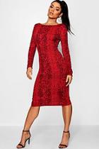 Boohoo Snake Print Bodycon Mini Dress