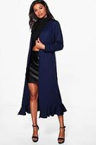 Boohoo Rose Frill Hem Belted Duster