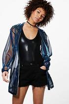 Boohoo Erin Mermaid Mesh Hooded Jacket