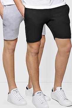 Boohoo 2 Pack Jersey Shorts In Skinny Fit