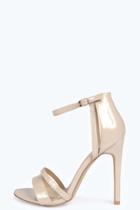 Boohoo Cassie Strappy Two Part Heels Nude