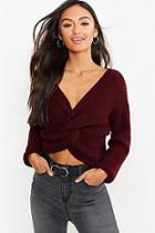 Boohoo Petite Stripe Knot Back Sweater