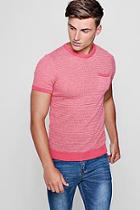 Boohoo Contrast Chest Pocket Knitted Muscle Fit T-shirt